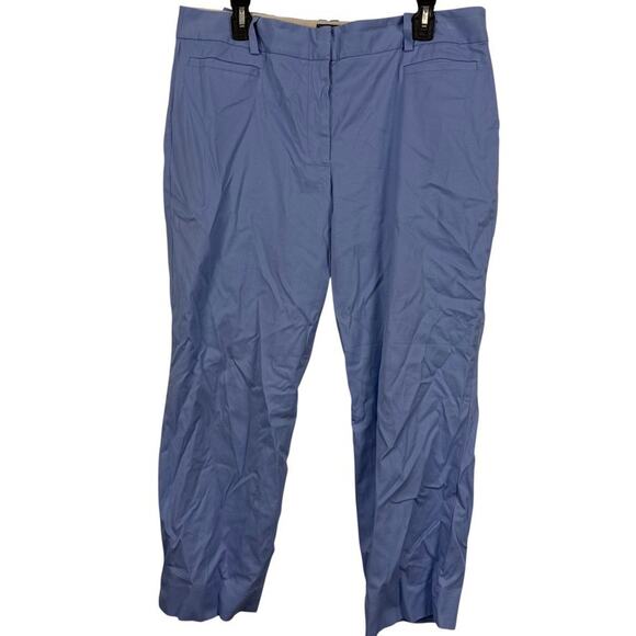 Talbots The Perfect Crop Curvy Womens Blue Khaki Chinos Flat Front Pants sz 14 - Picture 1 of 16